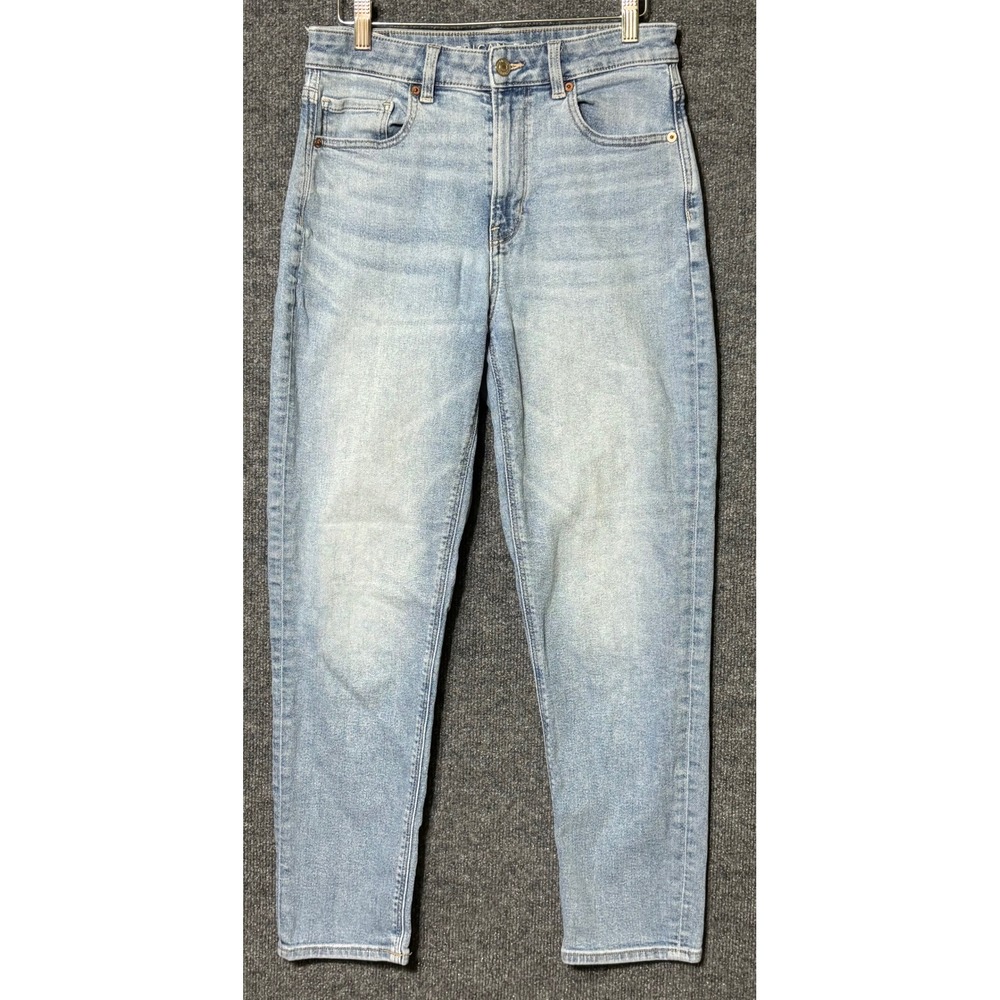 American‎ Eagle Womens 6 Regular Mom Jean Light Blue High Rise Tapered Leg